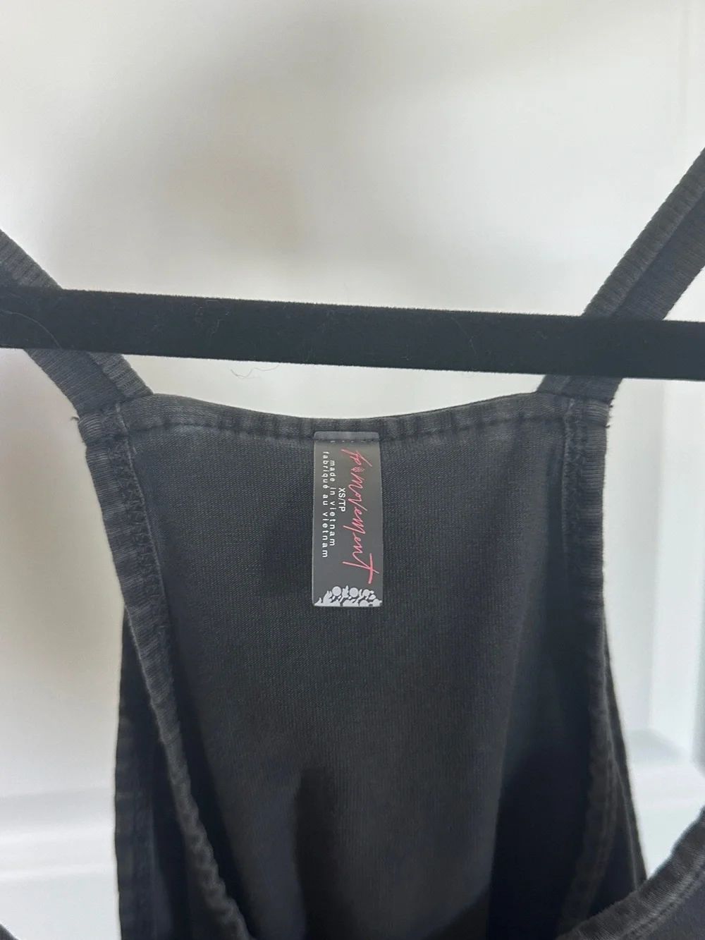 Free People Black Racerback Tank with Front Utility Pockets